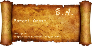 Barczi Anett névjegykártya