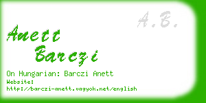 anett barczi business card